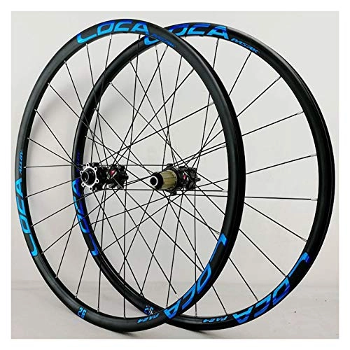 Roues VTT : LICHUXIN VTT 26 / 27, 5 / 29 Pouces Paire De Roues Avant Arrière Roue Axe Traversant Frein À Disque 24H 6 Griffes Tirage Droit 12Vitesse Roues 700C (Color : Blue, Size : 700C)