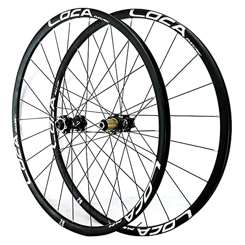 Roues VTT : LICHUXIN VTT Roue 26 27, 5 29 Pouces Ultra-léger Jante Axe Traversant Vélo De Montagne Paire De Roues Frein À Disque 7 8 9 10 11 12 Vitesse Cassette Roue Libre 24 Trous Mat