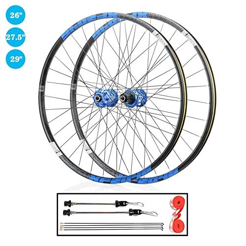 Roues VTT : LIMQ Roue De Vélo De Montagne 26 Pouces 27 5 Pouces 29 Pouces QR à Double Paroi Jante Scellée Moyeu De Frein à Disque pour 1 7-2 4"pneus Cassette 8-12 Vitesses, 26inch