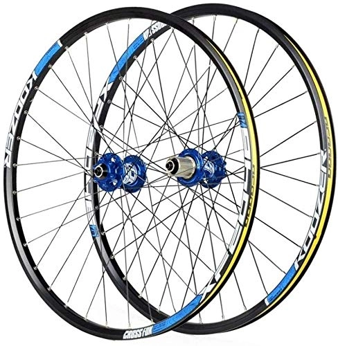 Roues VTT : LIUSHENGFUBH Roue Velo Double Mur vélo Wheelset 26 27, 5 29 Pouces Jante VTT Frein à Disque Quick Release VTT Roues 24H 8 9 10 11 Vitesse (Color : Blue, Size : 27.5inch)