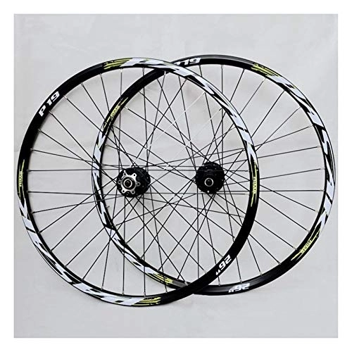 Roues VTT : LJP 26 « » 27.5" 29" Frein à Disque Roues vélo Montagne en Alliage Rim Hub Cassette roulement étanche QR VTT Vélo Wheelset 32Holes 7-11 Vitesse (Color : Black, Size : 29inch)