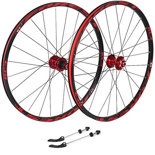 Roues VTT : LJP 27.5inch Cyclisme Roues, Double vélo VTT Mur Rim Quick Release V-Brake Hybride / Trou Disque 7 8 9 10 Vitesse 100mm (Color : B, Size : 26inch)