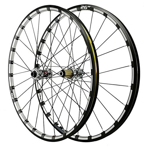 Roues VTT : Lot de 24 roues de vélo de montagne, 24 trous, tirage droit, 4 roulements, frein à disque, roue de 66 cm