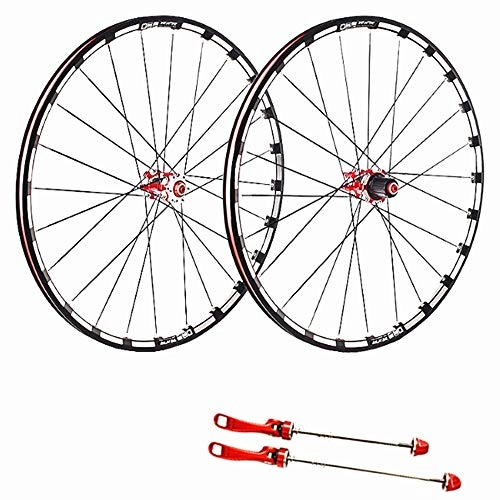 Roues VTT : LOYFUN VTT Roue Durable, Roue de vélo de Montagne en Fibre de Carbone Set 5 Palin 26 / 27.5 / 29 Pouces à dégagement Rapide Arbre 120 Bague for VTT vélo de vélo (Taille : 26")