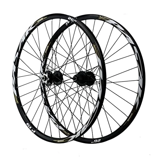 Roues VTT : lzdasczz Roue de Cyclisme VTT 26 / 27.5 / 29 Pouces, Jante de vélo de Montagne en Alliage d'aluminium roulements scellés Frein à Disque pour Vitesse 7 / 8 / 9 / 10 / 11 Noir