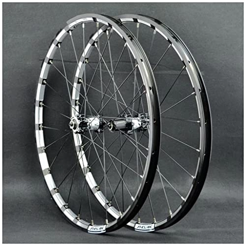 Roues VTT : lzdasczz Roues de vélo de Montagne 26 Pouces 27.529er en Alliage d'aluminium à Double paroi 24 Trous à dégagement Rapide pour Jantes de VTT pour 7 8 9 10 11 Vitesses Disque Noir