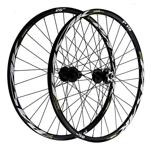 Roues VTT : MNBV Paire de Roues VTT 26 27, 5 29 Avant + arrière Jeu de Roues de vélo 6 Frein à Disque à Clous QR Jante à Double paroi 32 Trous 7 8 9 10 11 12 Volant à Cassette