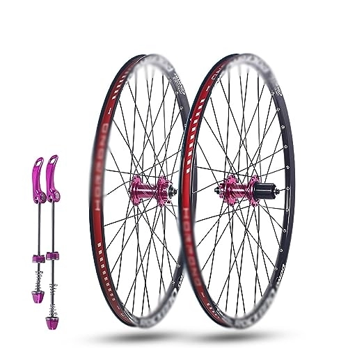 Roues VTT : Mountain Bike Wheelset, 26 / 27, 5 / 29 Pouces en Aluminium en Alliage de Jante Disc Frein MTB Wheelset Roues de vélo arrière Avant pour 7 8 9 10 11 12 Speed Speed Cassette, H, 26 in