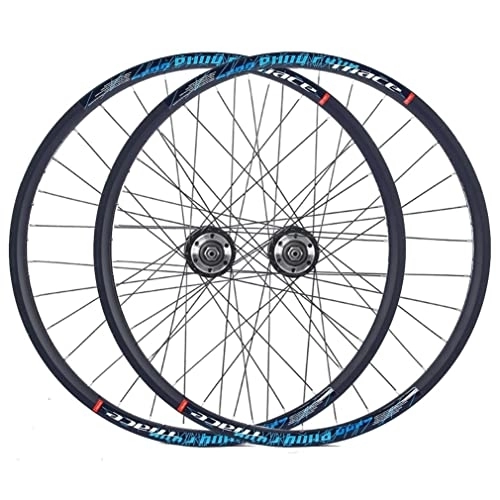 Roues VTT : Paire de roues de vélo de montagne 24 pouces jante en alliage d'aluminium 32H frein à disque jeu de roues VTT à dégagement rapide roues avant arrière pour vélo pliant BMX 7 / 8 vitesses volant rotatif