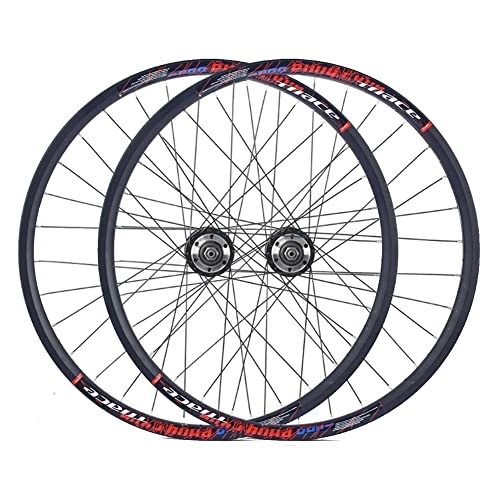 Roues VTT : Paire de roues de vélo de montagne 24" Roues de frein à disque Vélo pliant BMX Jante de VTT à dégagement rapide Ensemble de roues avant arrière Moyeu 32H pour cassette 7 / 8 / 9 / 10 vitesses 2000g (Color