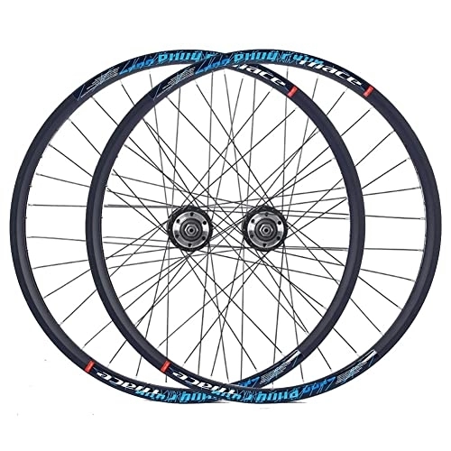 Roues VTT : Paire de roues de vélo de montagne 24" Roues de frein à disque Vélo pliant BMX Jante VTT à dégagement rapide Ensemble de roues avant arrière Moyeu 32H pour cassette 7 / 8 / 9 / 10 vitesses 2000g (Color : B