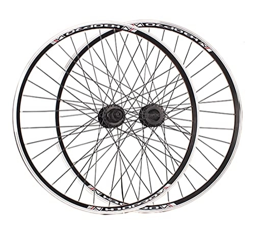 Roues VTT : Paire de Roues de vélo de Montagne 26" V Frein Jante de vélo VTT Roues à dégagement Rapide Moyeu de Cassette QR pour 7 Vitesses (Color : Black hub, Size : 700C)