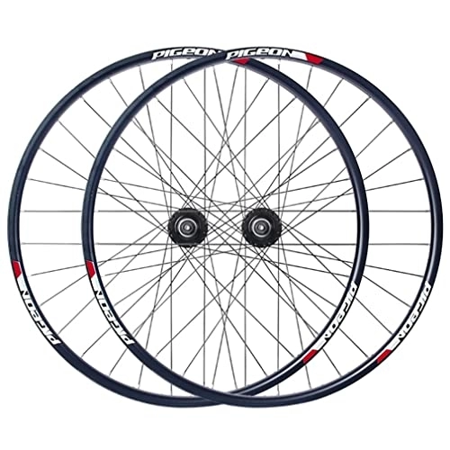 Roues VTT : Paire de Roues de vélo de Montagne 27, 5 '' Jante Frein à Disque Roues VTT à dégagement Rapide Roues Avant arrière Roue de vélo Moyeu 32H pour Volant d'inertie Rotatif 7 / 8 Vitesses 2800g (Color : Gree