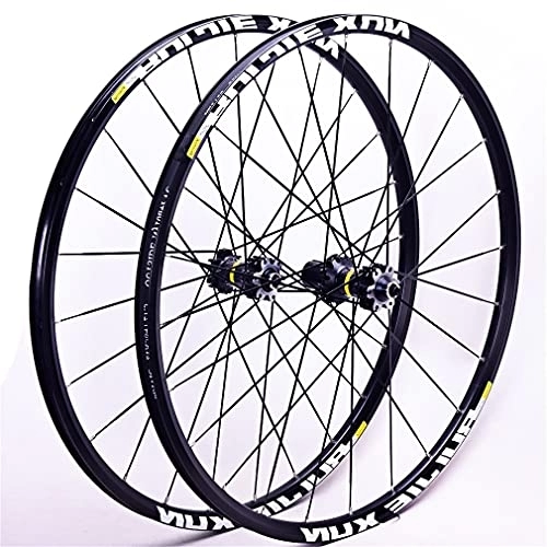 Roues VTT : Paire de roues de vélo VTT, roues de vélo de montagne 26 / 27, 5 / 29 pouces, moyeu en carbone 24H à traction droite, frein à disque à rayons plats, adapté aux essieux à dégagement rapide de la cassette 7