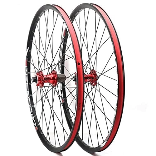 Roues VTT : Puozult 26 Pouces Roues Vélo Montagne Frein À Disque Libération Rapide Roulement Avant 2 Arrière 4 32 Trous Jante Double Couche Alliage Paire Roues Vélo 7 8 9 10 11 Vitesses