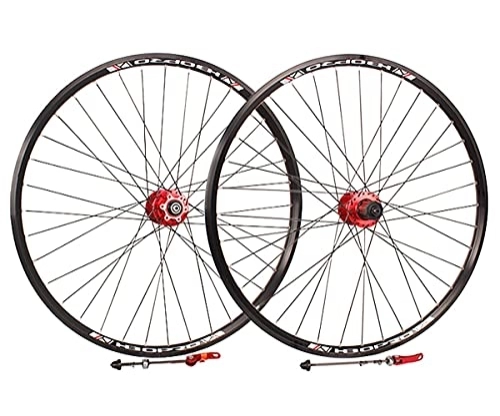 Roues VTT : QHYRZE VTT Paire De Roues 26 27 29 Pouce Frein À Disque Vélo De Jante Bicyclette Libération Rapide Moyeu pour 7 8 9 10 Vitesse Cassette (Color : Red, Size : 29inch)