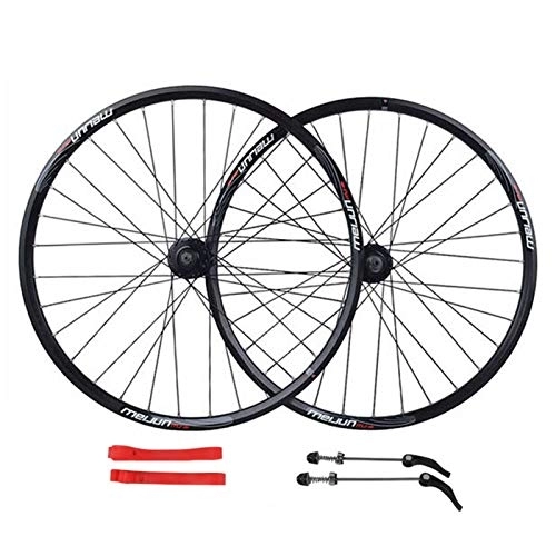 Roues VTT : QHYRZE VTT Paire De Roues 26 Pouces Vélo De Jantes Frein À Disque Roues Dégagement Rapide Moyeu 32 Trous 7 8 9 10 Vitesses Cassette 2213g (Color : Black, Size : 26'')