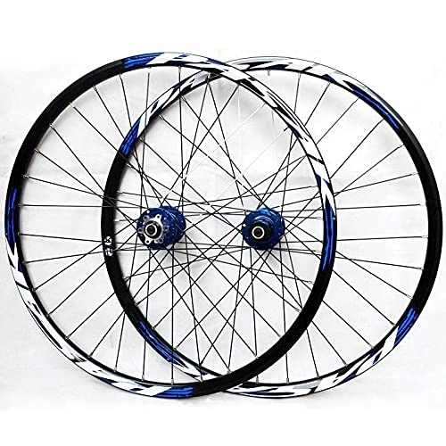 Roues VTT : Qwhone Wheelset à vélo 26.5in 29.5in 29in MTB Vélo Vélo Wheelset Alliage Aluminium Frein De Frein Mountain Roues de vélo pour 7 / 8 / 9 / 10 / 11 Vitesse, Bleu, 27.5inch