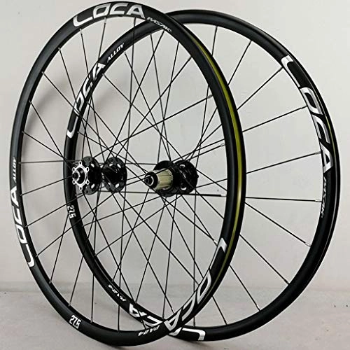 Roues VTT : R35 Mountain Bike Quick Release 26"Jeu de Roues / 27.5" / 29" 24 Trous 4 Roulement Frein à Disque 7-12 Speed ​​Six Griffes Tour de Base Noire Tambour + Argent Trademark (A Paire de Roues)