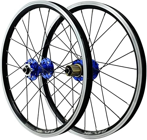 Roues VTT : Rayblow Vélo Roues Vélo 20er Jante en Alliage D'aluminium Paire Roues Vélo Montagne Roues VTT À Pneu 24H pour 7 8 9 10 11 Vitesse (Color : Red, Size : 20INCH), Bleu