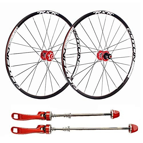 Roues VTT : Roues de vélo de montagne, 26 pouces Paire de roues de vélo Double paroi en alliage d'aluminium VTT Roues de vélo Jante à disque Frein à disque à libération rapide 24 trous 7 8 9 10 11 Vitesse Casset