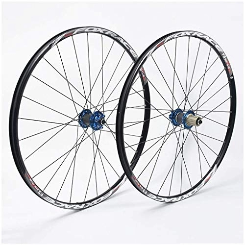 Roues VTT : SLRMKK Paire de Roues de vélo de Montagne 27, 5 Pouces, Double paroi en Alliage d'aluminium à dégagement Rapide Frein à Disque Roues Hybrides 24 Trous 7 / 8 / 9 / 10 Vitesses