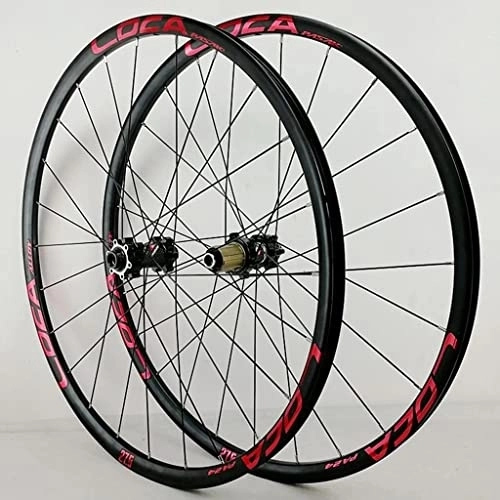 Roues VTT : UPVPTK 29 / 60 / 27.5In des Roues de vélo de Montagne, Une Alliage d'aluminium Freins à Disque en Alliage d'aluminium Roues de vélo 24H 7-12 Vitesse MTB Roues Wheels (Color : Red, Size : 27.5INCH)