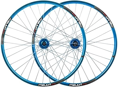 Roues VTT : UPVPTK Roue à vélo de vélo 26"Vélo de Montagne Wheelset MTB Bicyclette de Frein à Disque for 7 8 9 10 Vitesse Cassette Double Wall Rim 32 Wheels (Color : Blue)