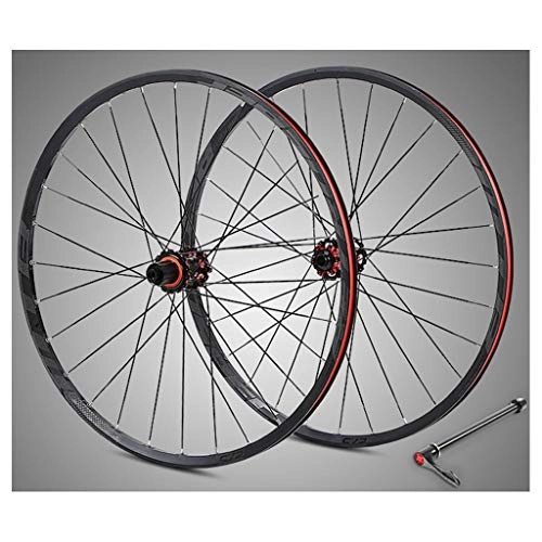 Roues VTT : WCS Vélo de Course Hors Route VTT Jante 27.5 Pouces en Alliage d'aluminium vélo à Double paroi Wheelset Freins à Disque en Fibre de Carbone Hub 8-11 Vitesse (Color : 27.5 inch, Size : Dark Grey)