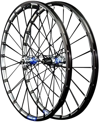 Roues VTT : Wheelset 26 / 27, 5 Pouces de Roues de vélo de Montagne, Double Mur 24 Trous VTT Vélo à vélo à Disque à Disque et à la Roue arrière du vélo Road Wheel (Color : Blue, Size : 27.5inch)