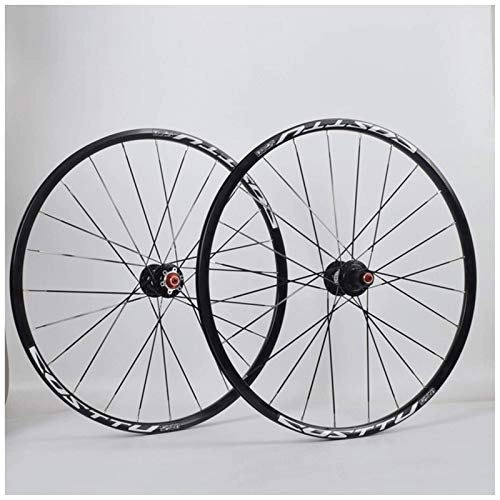 Roues VTT : WYN MTB Vélo Wheelset 26 / 27.5.5 Pouces de Frein de Disque VTT Vélo de VTT Rouge Rapide Roulements scellés Hubs 7-11 Vitesse Cassette Free Whirine 24 (Color : Black, Size : 27.5inch)