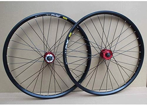 Roues VTT : YSHUAI Vélo VTT 61 cm double couche jante à disque / jante frein roue de vélo 8–10 vitesses 32H, C-Noir