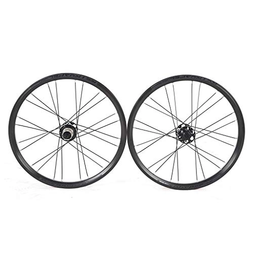 Roues VTT : ZWB Roue De Vélo, Paire De Roues VTT 20 Pouces Disque De Vélo Double Paroi Paire De Roues De Frein VTT Avant Et Arrière Ensemble De Volant Rotatif (Color : Wheel Set Black, Size : 20 in)