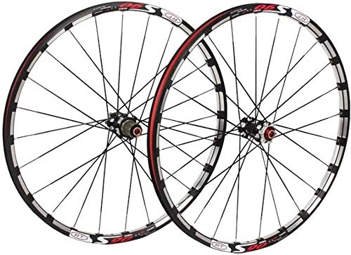 Roues VTT : ZWH Roues De Vélo Vélo Wheelset, 26 / 27.5 vélo Orne Roue arrière en Alliage d'aluminium Rim VTT Wheelset Double Walled Frein à Disque Palin Camp 8 9 10 24 Trous de Vitesse (Color : Red, Size : 26in)