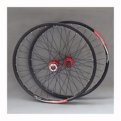 Roues VTT : ZYHDDYJ Vélo Roues Paire Roues Vélo Montagne 26 / 27.5 Pouces Frein À Disque Libération Rapide 32 Trous Cassette Perles Éparses 8 / 9 / 10 Vitesse (Color : Red, Size : 26inch)