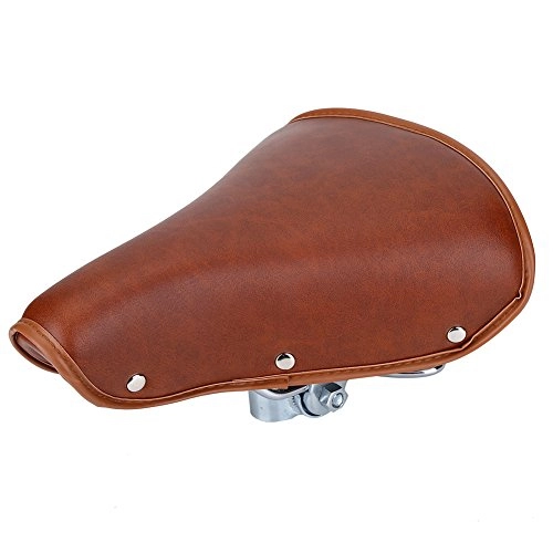 Sièges VTT : Alomejor confortable Selle de vélo, vintage Cuir PU rivets Vélo Selle souple à ressort