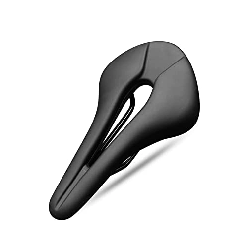 Sièges VTT : BAIHOGI Bicycle Saddle Breathable Hollow Design PU Leather Souge Confortable VTT Mountain Road Road Tike Cushion Colking Pièces (Color : Black)