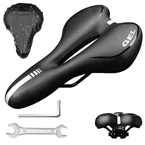 Sièges VTT : BELSVOR Selle Velo Confortable, Selle VTT, Selle Velo Ergonomique, Selle Velo Confort Imperméable avec 1 Clef, 1 Clef Hexagonale, 1 Housse de Pluie, Selle Vélo pour VTT / Vélo / Vélo de Route / Vélo Pliant