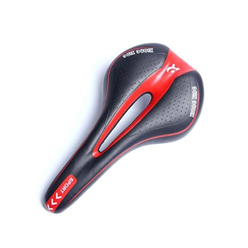 Sièges VTT : BIKERJRUI Selle de vélo Selle de vélo Confort Selle de vélo Large Coussin de Coussin Creux pour Femmes Hommes Convient à VTT Vélo de Montagne / vélo de Route (Rouge)