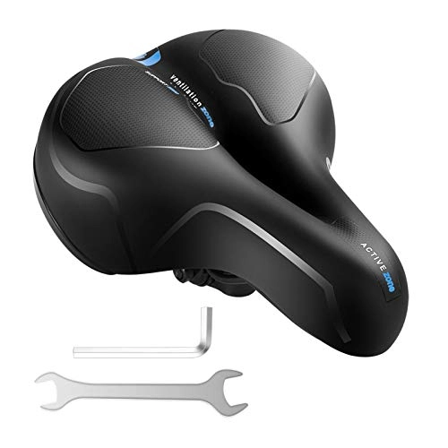 Sièges VTT : Binjce Selle de vélo, Selle de vélo en Gel, Confortable Absorbant Les Chocs Respirant, siège de vélo Ergonomique Creux, Selle de randonnée Large avec