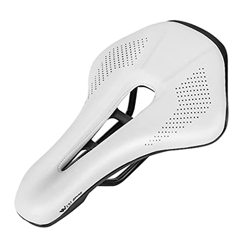 Sièges VTT : Computnys Selle vélo Rails en Acier Montagne en Cuir PU Souple Route VTT Selle vélo Respirant Accessoires Selle vélo White