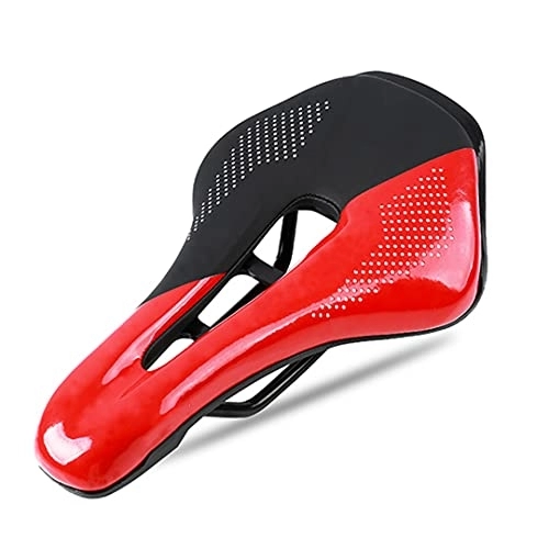 Sièges VTT : Computnys Selles vélo siège Avant vélo Route VTT en Cuir PU pour Selle vélo à Coussin Creux Respirant pour Hommes 101 Red