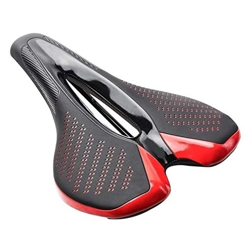 Sièges VTT : Coussin de selles de vélo Ultraléger VTT Full Carbon Selle VTT 3K Grand vélo Coussin en Fibre de Carbone Route Selle Vélo Seat vélo Pièces de Rechange Cyclisme, Pièces pour vélos (Color : Red)