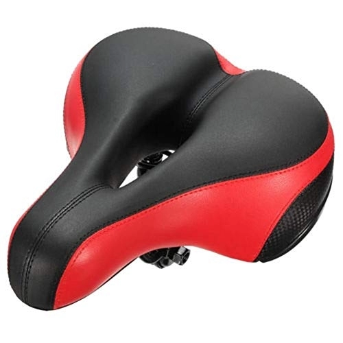 Sièges VTT : Coussin de selles de vélo Vélo réflecteur Selle VTT Grand Confort Route Faire du vélo Soft Pad Coussin de siège Confort vélo Coussin VTT Cyclisme, Pièces pour vélos ( Color : Black red )