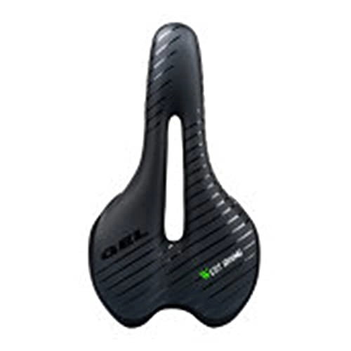 Sièges VTT : Feifei - Selle de vélo étanche avec feu arrière - Pour VTT - Souple et confortable - Couleur : noir et vert
