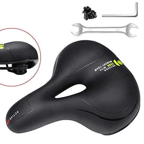 Sièges VTT : Haolv Selle de Bicyclette, Ville Selle de vélo de Montagne de la Route de vélo, Selle en Mousse à mémoire, siège de Bicyclette Ergonomique Creux, Jaune