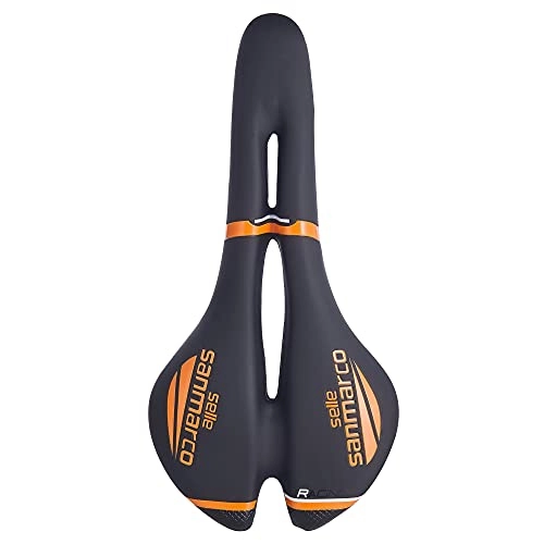 Sièges VTT : HIXISTO Selle VTT，Selle De VéLo Large VTT Selle de bicyclettes Saudle Selle Selle Selle Selle Vélo Selle Selle Bicyclette Hollow Soft PU Cuir (Color : Selle Orange)