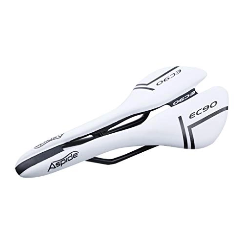 Sièges VTT : HOISSPENS Cuir Pleine PU Cuir Souple Selle Faire du vlo Pices Selle Vlo Route Selle VTT Selle White