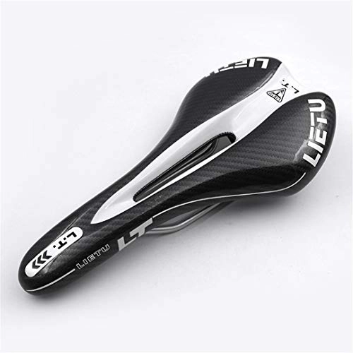 Sièges VTT : HOISSPENS Selle Cuir vlo Selle VTT Carbone Vlo Route Avant Gel Seat Cover Black-White