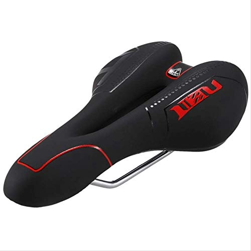 Sièges VTT : HZQ&HCHC Selle De Vlo Bicycle Saddle Soft Comfortable Soft Respirable Cushion MTB Mountain Bike Saddle Skidproof Bicycle Seat Black Red Color